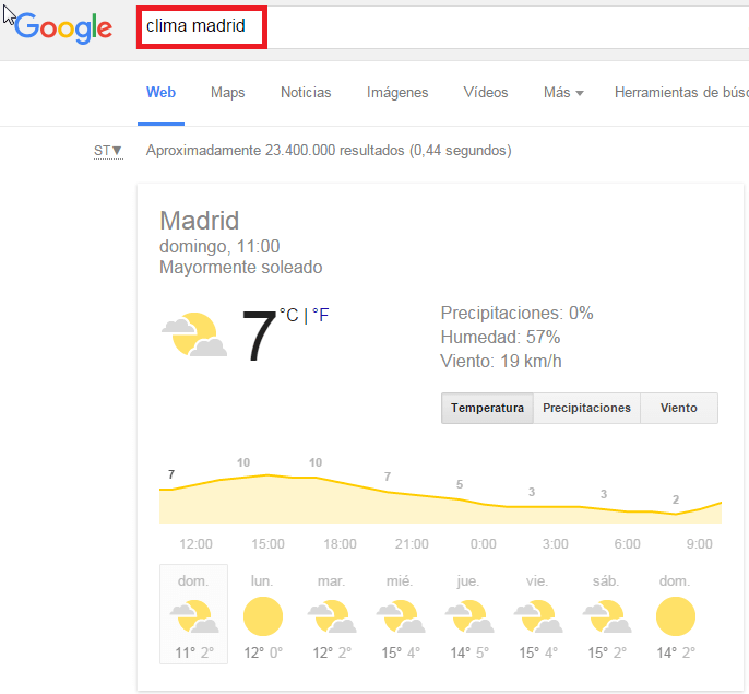 comandos google clima