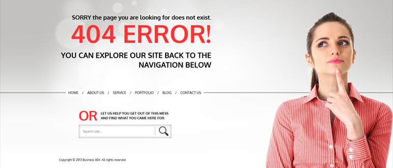 landing page error 404