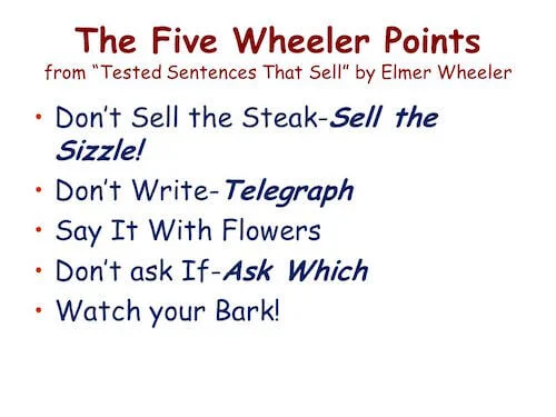 los 5 principios de Elmer Wheeler